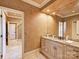 This bathroom features granite countertops and a light-colored tile floor at 355 Pelham Ln, Mooresville, NC 28115