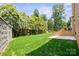 Spacious backyard featuring a well-maintained lawn, a privacy fence, and a concrete patio at 4015 Randolph Rd, Charlotte, NC 28211