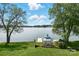 An amazing backyard has a gazebo on the shore at 441 Wildlife Club Ln, Taylorsville, NC 28681