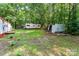 Expansive backyard surrounded by towering trees provides ample space for outdoor activities at 5239 Lineberger Rd, Stanley, NC 28164