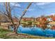 Peaceful pond reflects trees and nearby homes in a lovely neighborhood at 7800 Conifer Cir, Indian Trail, NC 28079