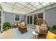 Charming covered patio with comfortable seating, plants, and bright decor at 827 Ashwyn Dr, Charlotte, NC 28211