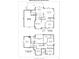 Detailed floor plan showcasing the layout of this two-story home, including room dimensions and closet spaces at 8805 Deerland Ct, Huntersville, NC 28078