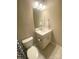 Bathroom featuring a modern vanity with sink, mirror, and toilet at 10416 Audubon Ridge Dr # 4, Cornelius, NC 28031
