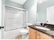Bathroom featuring updated fixtures and a glass-enclosed shower at 12002 Cobham Ct, Huntersville, NC 28078