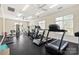 Fitness center with treadmill, weight machines and exercise bike at 16344 Redstone Mountain Ln, Charlotte, NC 28277