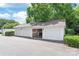 Detached garage showing open bay offering storage and parking at 16344 Redstone Mountain Ln, Charlotte, NC 28277