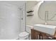 Updated bathroom with modern vanity, fixtures, subway tile shower, and stylish finishes for a fresh and clean look at 321 E Taylor St, Landis, NC 28088