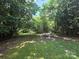 Spacious backyard with mature trees and a concrete feature at 424 Congress S St, York, SC 29745