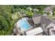 Aerial view of a large community pool and recreation center, perfect for relaxation and social gatherings at 82120 Standing Oak Dr, Charlotte, NC 28278