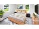 Serene bedroom featuring a comfortable bed, stylish decor, and natural light, virtually staged at 908 Mccollough St, Statesville, NC 28677