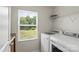 Laundry room featuring modern washer and dryer and a window at 10111 Snowbell Ct, Charlotte, NC 28215