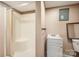 Functional bathroom featuring a standing shower and vanity sink at 110 Hidden Valley St, Cherryville, NC 28021