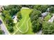 Aerial view of community park with walking trails and playground, near the property at 139 Palaside Ne Dr, Concord, NC 28025