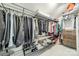 A walk-in closet with metal shelving and plenty of storage space at 14533 Holly Springs Dr, Huntersville, NC 28078
