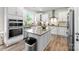Bright kitchen with white cabinets, stainless steel appliances, a central island, and modern fixtures at 2439 Judson Dr, Gastonia, NC 28054