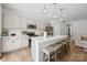 Modern kitchen featuring a center island with seating, stainless steel appliances and stylish pendant lighting at 3115 Hutton Gardens Ln, Charlotte, NC 28269