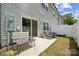 Cozy patio featuring outdoor seating, a privacy fence, and well-maintained landscaping, perfect for relaxation at 3115 Hutton Gardens Ln, Charlotte, NC 28269