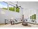 Sunlit living room features high ceilings, modern furnishings, and a wall of windows providing scenic views at 3304 Mar Vista Cir, Charlotte, NC 28209