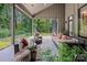 An inviting covered patio featuring comfortable seating and lush greenery in the background for a serene outdoor experience at 3304 Mar Vista Cir, Charlotte, NC 28209