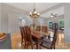 Open concept floor plan with a dining area, stairs, and office space. Hardwood floors throughout at 4000 Garfield Ct, Waxhaw, NC 28173