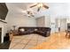 Large living area featuring hardwood floors, ample seating and fireplace at 4000 Garfield Ct, Waxhaw, NC 28173
