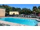 Refreshing community pool with lounge seating, bordered by trees and well-kept grounds at 4736 Hedgemore Dr, Charlotte, NC 28209