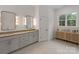 Bathroom features double sinks, a granite countertop, and modern light fixtures at 8283 Long Island Rd, Catawba, NC 28609