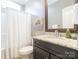 Bathroom featuring a vanity with granite counters and a tub/shower combo at 830 John Rainey Rd, Salisbury, NC 28147
