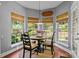Sunlit breakfast nook with a round table and views of the backyard at 8700 Fox Tail Ln, Huntersville, NC 28078