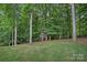 A whimsical treehouse sits nestled among lush greenery in a expansive backyard, offering a private retreat at 109 Walking Horse Trl, Davidson, NC 28036