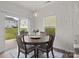 Dining area with wood table, seating for four, natural light and sliding glass doors to the backyard at 1207 Skyflower Way, Charlotte, NC 28214