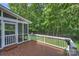 Inviting back deck attached to a screened porch with a view of the lush, green backyard at 12644 Lahinch Ct, Charlotte, NC 28277