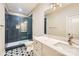 Bathroom featuring elegant tiles, modern fixtures, and a glass-enclosed shower at 14041 Mccord Rd, Huntersville, NC 28078