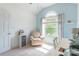 Bedroom with a vaulted ceiling, window with an arched frame, and work desk at 2079 Audubon Dr, Rock Hill, SC 29732