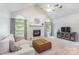 Bright and airy living room with vaulted ceilings, a fireplace, and natural light, creating an inviting space at 2079 Audubon Dr, Rock Hill, SC 29732