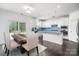 Modern kitchen featuring white cabinets, stainless steel appliances, and a breakfast bar at 2577 Shoal Park Rd, Concord, NC 28027