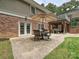 The back patio has space for entertaining and enjoying the wooded view at 327 Whitestone Rd, Charlotte, NC 28270