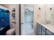Bathroom view features a toilet, vanity, sink, and doorway to another room at 334 Kennerly Center Dr, Mooresville, NC 28115
