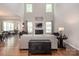 Bright living room features high ceilings, a cozy fireplace, and an open layout at 512 Rosebush Ln, Clover, SC 29710