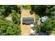 Bird's-eye view showcases this home's landscaped yard and proximity to nearby amenities at 5526 Brookwood Ln, Hickory, NC 28602