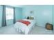 Cozy bedroom with blue walls, a comfy bed, and natural light at 5909 Ryder Ave, Charlotte, NC 28226