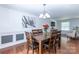 This dining room boasts an elegant chandelier, wainscoting, and stylish decor at 5909 Ryder Ave, Charlotte, NC 28226