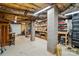 Unfinished basement providing ample storage space and potential workshop area at 748 Land Fall Dr, Rock Hill, SC 29732