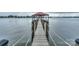 Private dock with covered gazebo extending into the serene lake waters, excellent for boating at 7945 Placid Ct, Denver, NC 28037