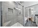 Elegant bathroom with tiled shower, soaking tub and modern finishes at 926 Meadow Lakes Rd, Rock Hill, SC 29732