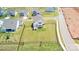 Aerial view highlighting the home's large, fenced backyard and the peaceful community surrounding it at 12001 Sam Snead Ct, Lancaster, SC 29720
