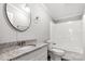 Neutral bathroom with a granite vanity and shower-tub combo at 2007 Sugar Hill Rd, York, SC 29745