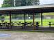 Community picnic shelter with picnic tables, a baseball field, and a soccer goal at 214 Tenth St, Cramerton, NC 28032