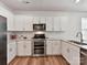 Modern kitchen featuring stainless steel appliances, white cabinetry, and sleek countertops at 2343 Mt. Harmony Church Rd, Matthews, NC 28104